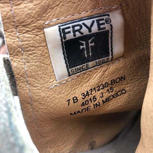 Frye Izzy Artisan Leather Cream Gray Open Toe heel Sling Sandals Women’s Size 7B - Picture 8 of 12